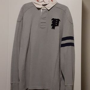 Grey Polo Ralph Lauren Men's Rugby Shirt